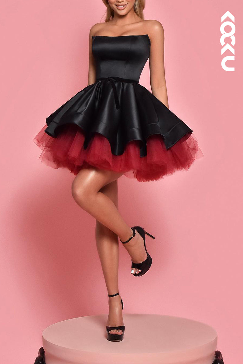 H5749 - Glamorous & Dramatic A-Line Ball Gown Off-Shoudler Sleeveless Homecoming Dress