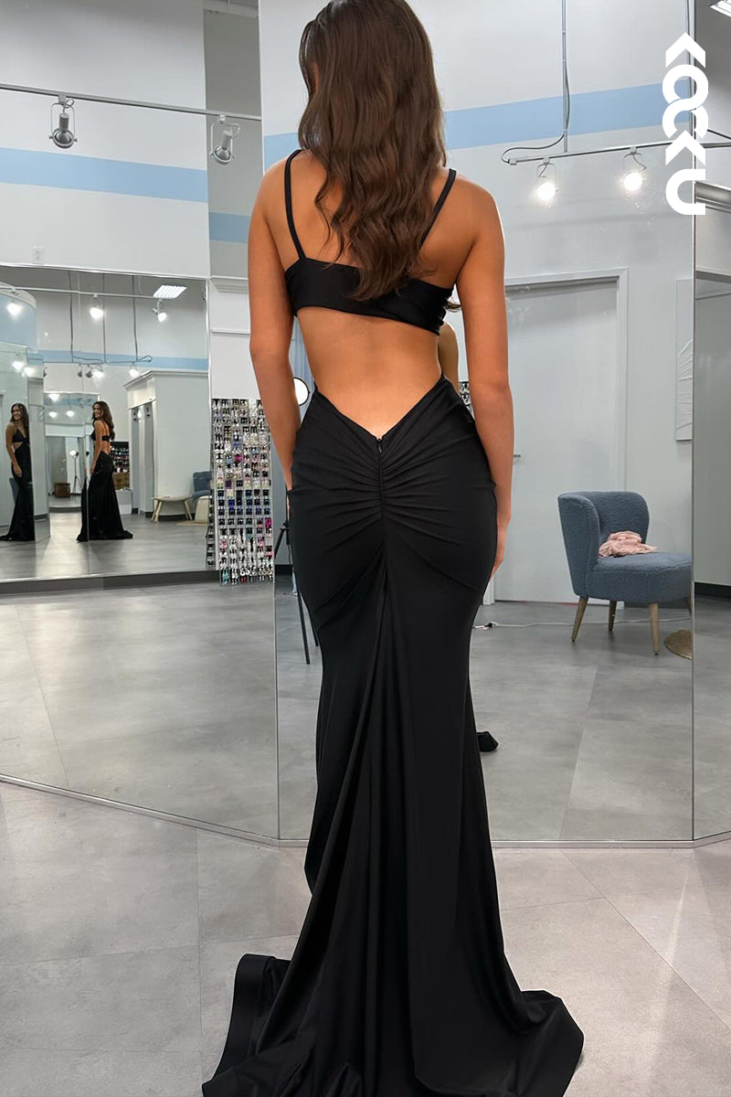 L2474 - Sexy & Chic V-Neck Spaghetti Straps Mermaid Backless Evening Party Prom Dress