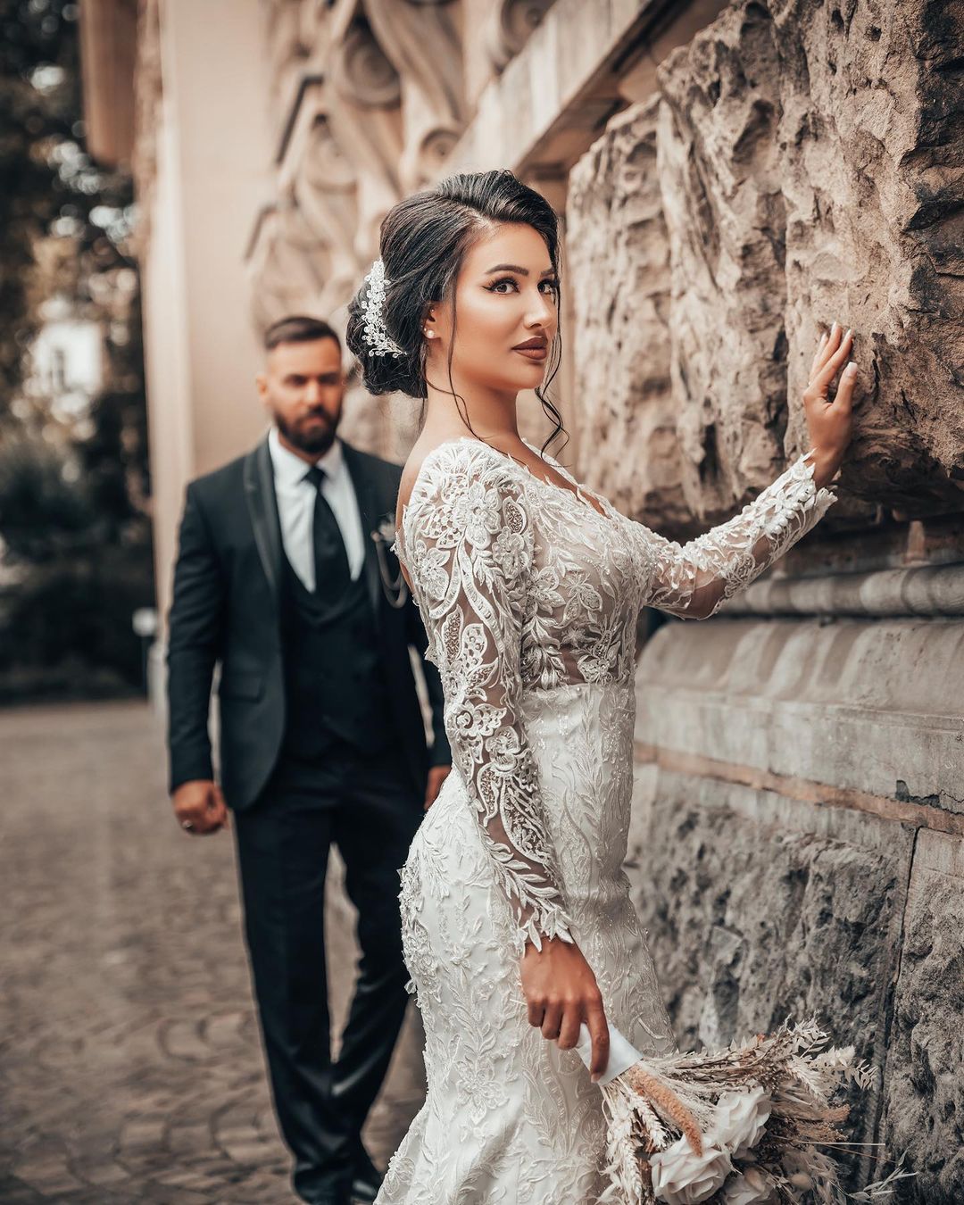 Lace Mermaid Wedding Dress Long Sleeves On Sale