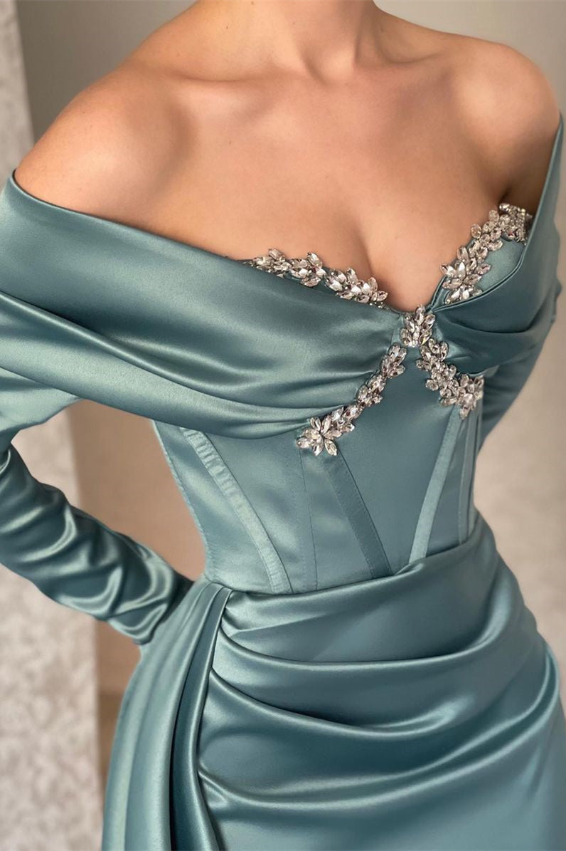 Modern Off-the-shoulder Long Sleeves  Prom Dresses Mermaid Long With