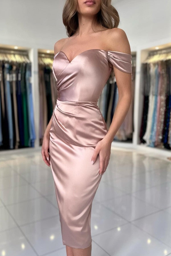 Off-the-Shoulder Short Prom Dress Sheath