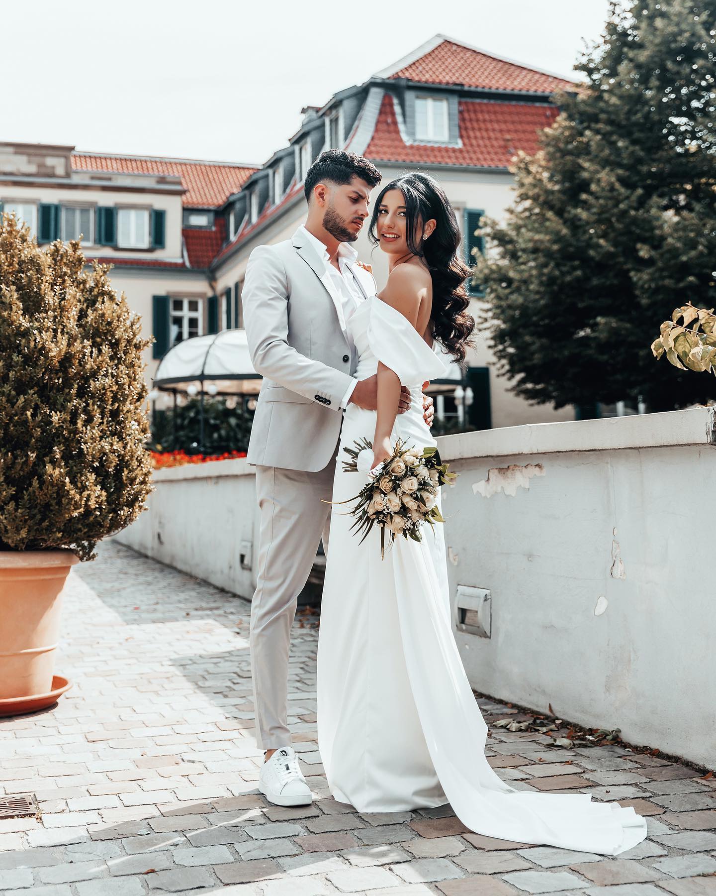 Pure White Wedding Dress Off-the-Shoulder Mermaid