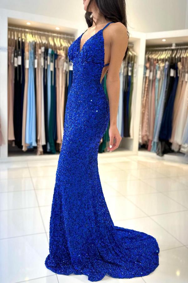 Royal Blue Mermaid Evening Dress Sleeveless