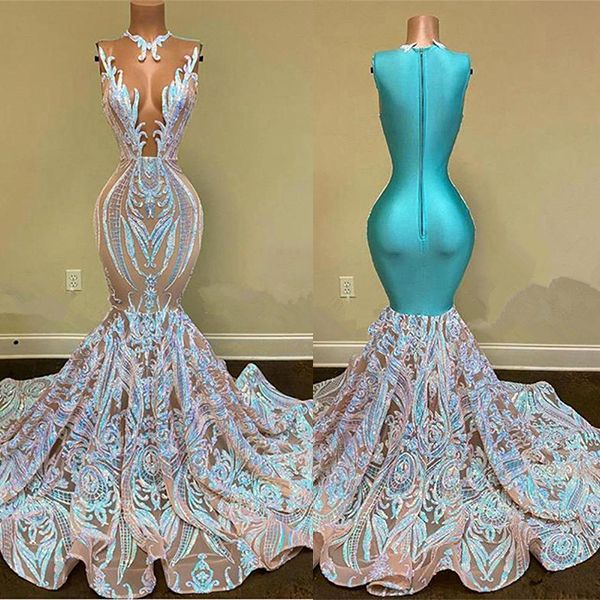 Sequins Mermaid Prom Dress Long Special Design