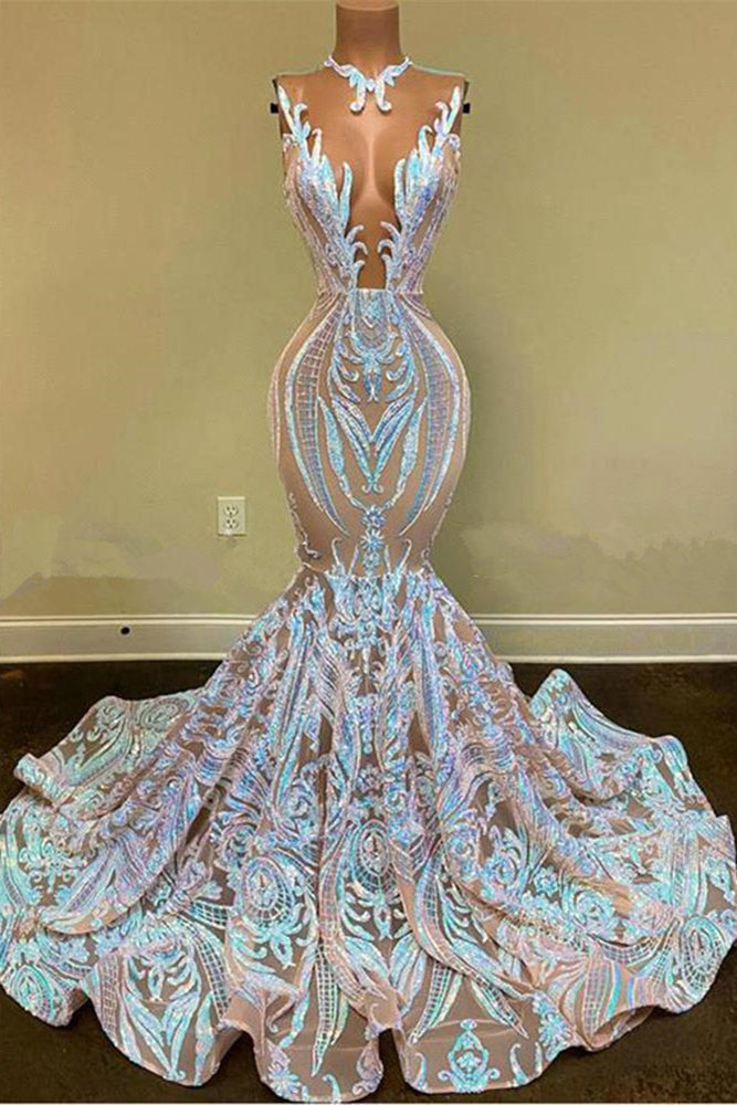 Sequins Mermaid Prom Dress Long Special Design