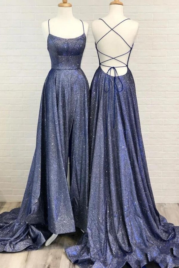 Sequins Strings Long Prom Dress On Sale