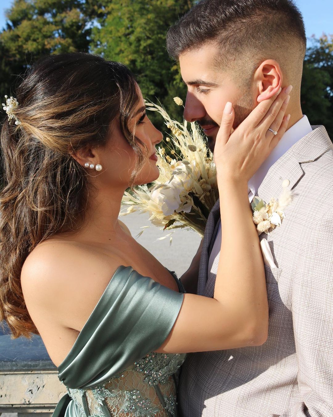 Silver Grey Off-the-Shoulder Prom Dress Split With Appliques