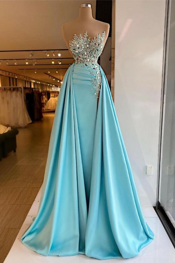 Sleeveless Mermaid Prom Dress Split With Ruffles