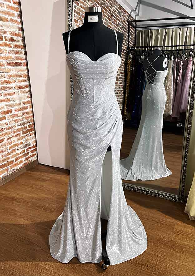 Sparkly Trumpet/Mermaid Sweetheart Prom Dress/Evening Dress With Split