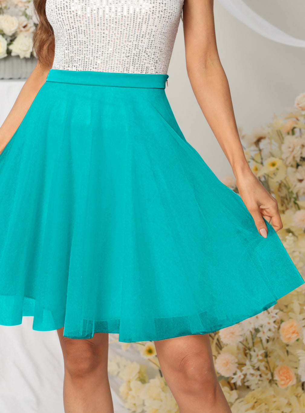 Beautiful Tulle Knee Length Dress Layered Tulle Skirt for Party