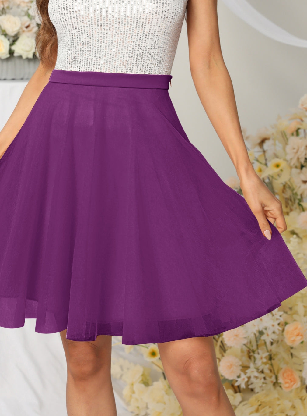 Beautiful Tulle Knee Length Dress Layered Tulle Skirt for Party