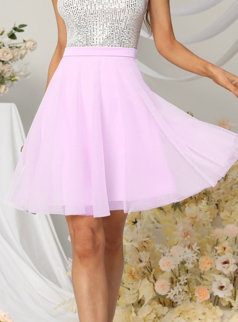 Beautiful Tulle Knee Length Dress Layered Tulle Skirt for Party